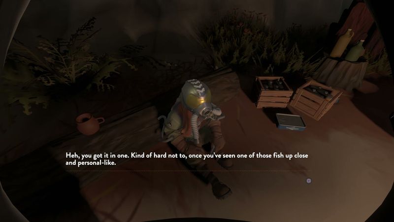 In-game plate for Feldspar: conditional 'Let me guess: anglerfish?'