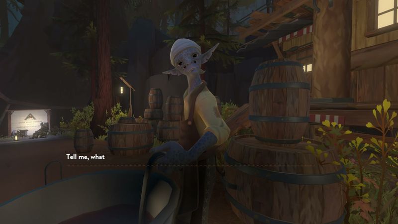 In-game plate for Porphy: village dialogue