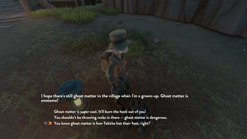 In-game plate for Arkose: village dialogue