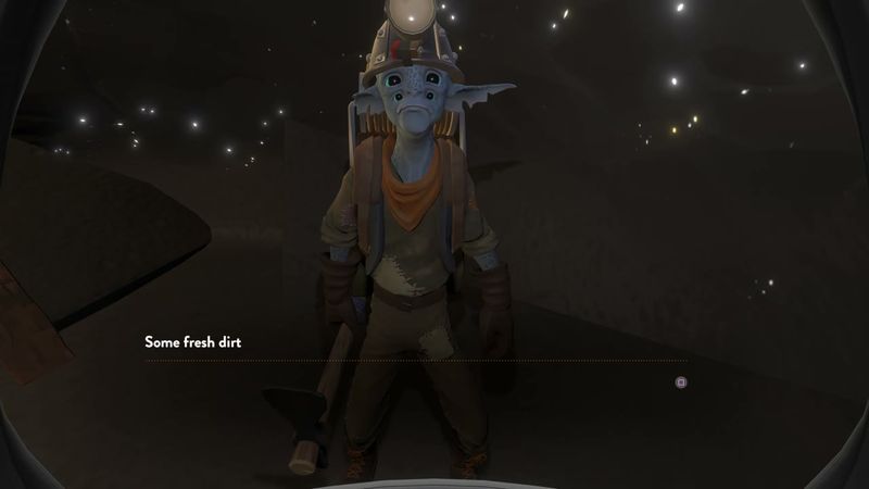 In-game plate for Tuff: village dialogue