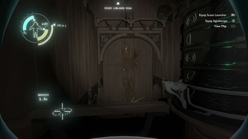In-game plate for DLC ship log: Abandoned Temple — Map Projection 1