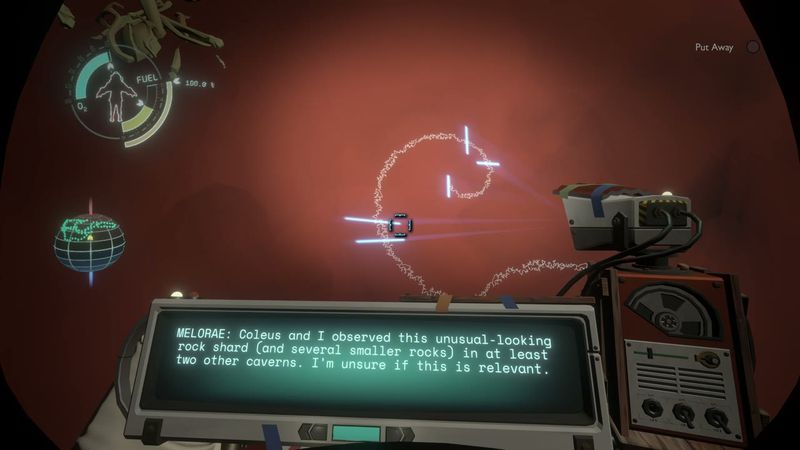 In-game plate for Ember Twin: Quantum Caves