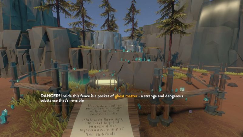 In-game plate for Timber Hearth: Ghost Matter warning placard