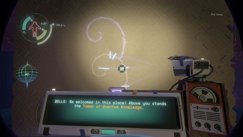 In-game plate for Brittle Hollow Tower of Quantum Knowledge: Bottom-of-tower text