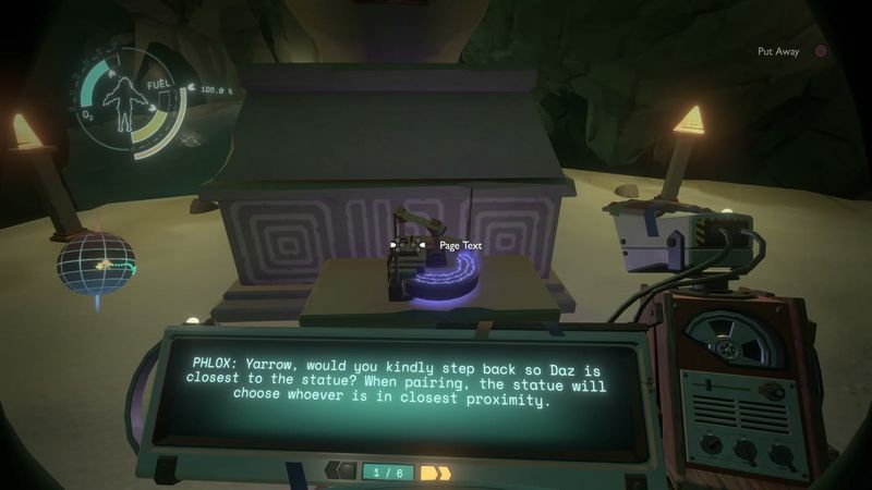 In-game plate for Giant's Deep Statue Workshop: Memory statue recording