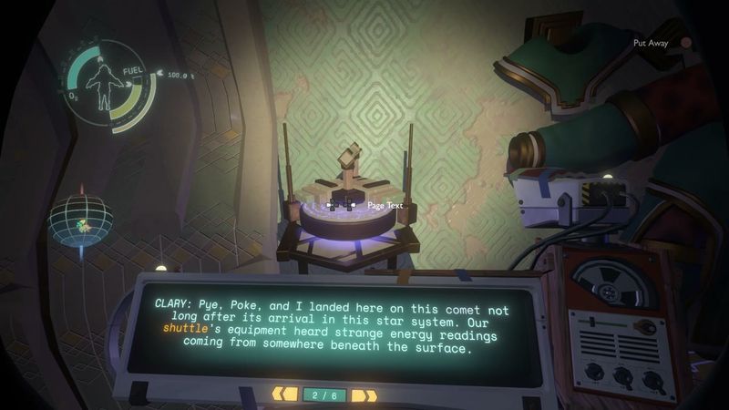 In-game plate for Interloper: inside recalled-shuttle recording