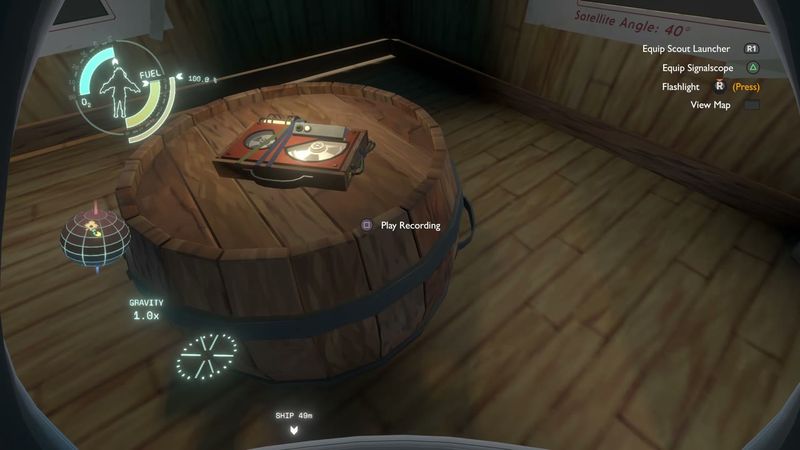 In-game plate for Timber Hearth Radio Tower: campsite journal with Gabbro's dozing steps