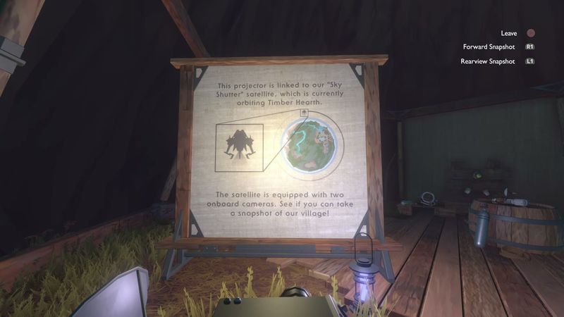 In-game plate for Timber Hearth Observatory: Sky Shutter projector instructions