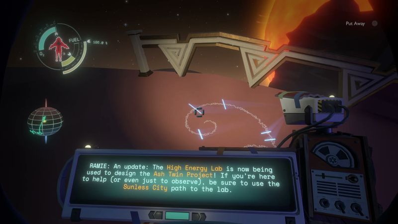 In-game plate for Ember Twin: Crash Site Caves trail markers