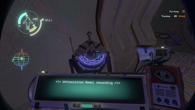 In-game plate for Brittle Hollow Gravity Cannon: Solanum shuttle recording after recall