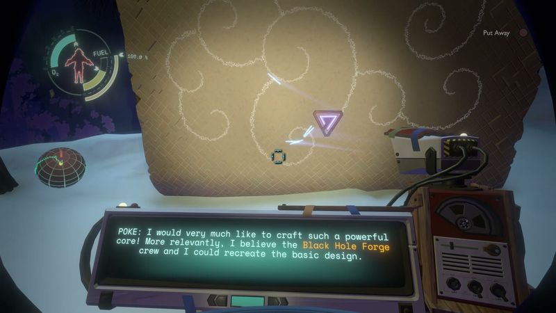 In-game plate for Brittle Hollow Black Hole Forge: Boarding warning