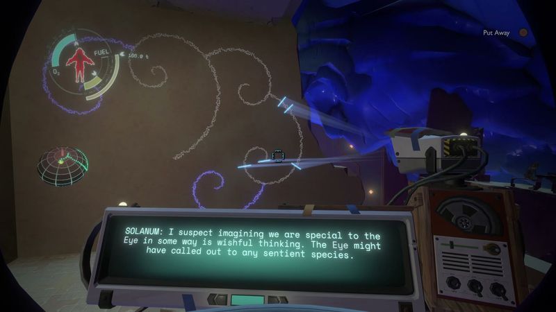 In-game plate for Brittle Hollow Eye Shrine District: Solanum and the Eye