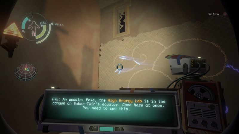 In-game plate for Brittle Hollow Northern Glacier: Recreation of warp travel