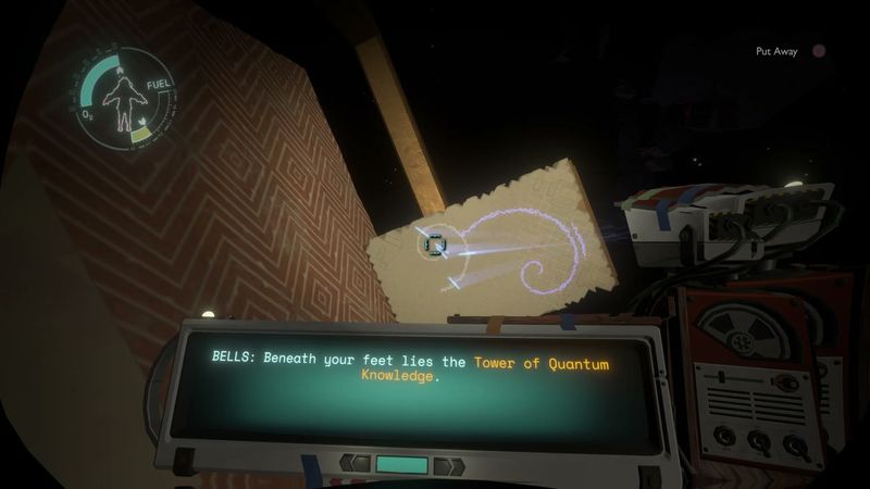 In-game plate for Brittle Hollow Tower of Quantum Knowledge: Surface tower description
