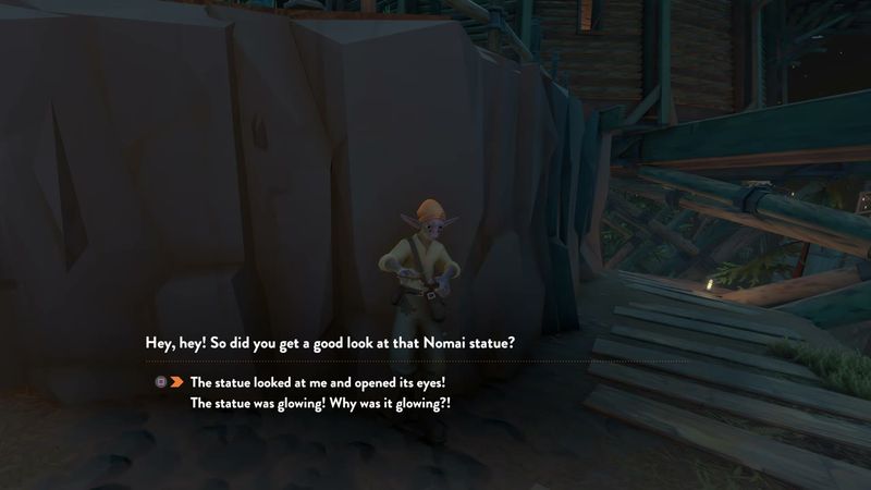 In-game plate for Museum statue pairing cutscene