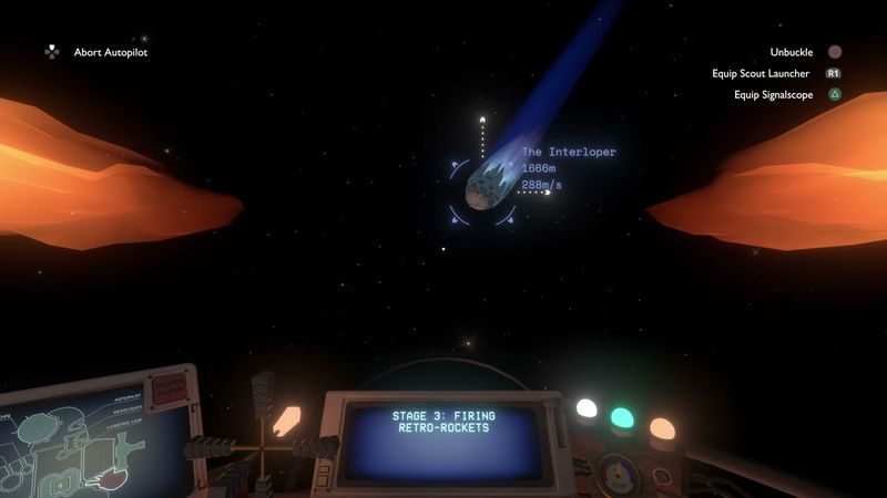 In-game plate for Interloper falling into the sun