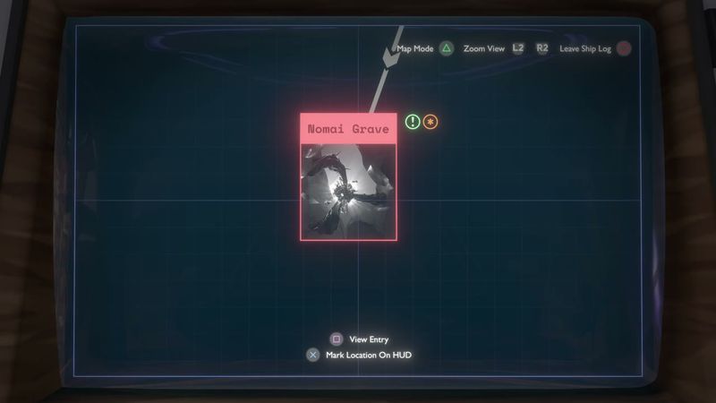 In-game plate for Dark Bramble: Nomai Grave