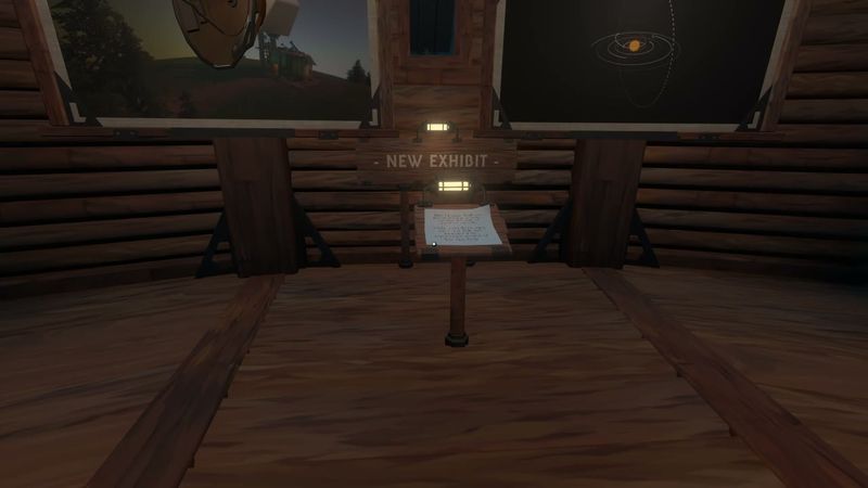 In-game plate for Museum placard: radio tower / Deep Space Satellite