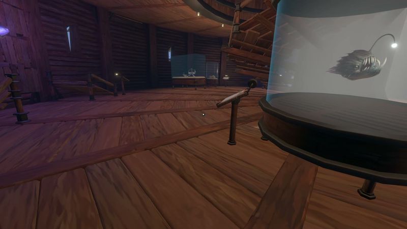 In-game plate for Museum placard: anglerfish specimen case