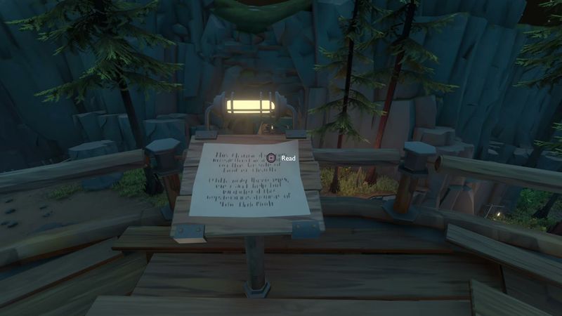 In-game plate for Trailhead placard: North — Youngbark Crater